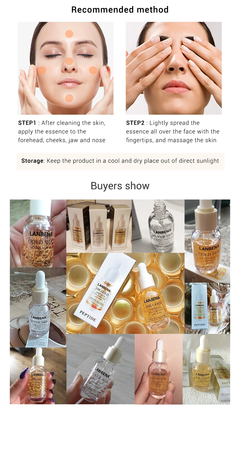 LANBENA Collagen Ampoule Hyaluronic Acid Essential Skin Serum Face Cream Nourishing Whitening Firming Moisturizing Skin Care
