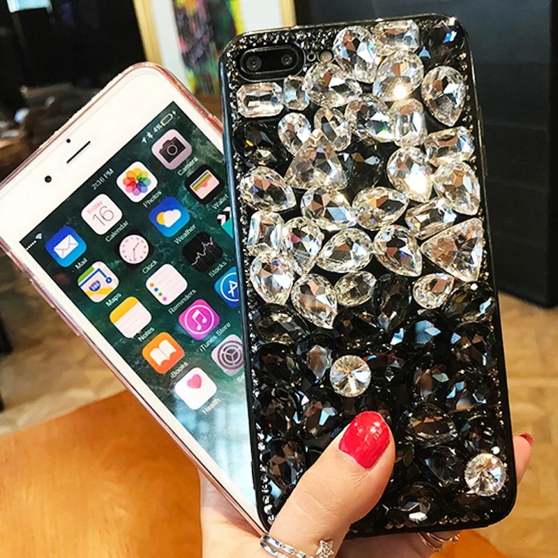 Для iPhone XS Max большой драгоценный камень блестящий Полный Бриллиант чехол для 6s 7 8