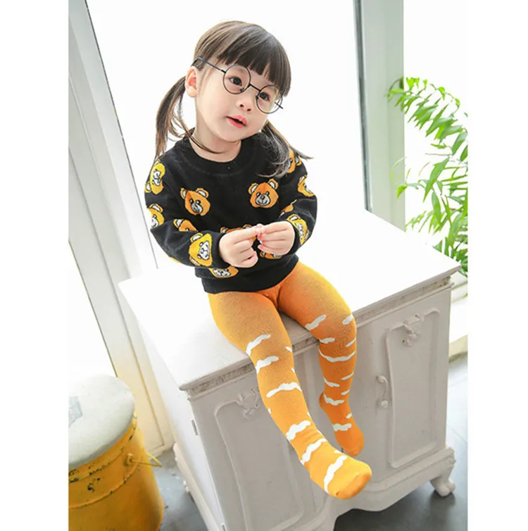 girl Tights 2 Детские колготки для маленьких девочек хлопковые колготки для девочек, весенне-Осенние Колготки для малышей полосатые колготки с рисунком лисы для девочек - Цвет: girl Tights 2