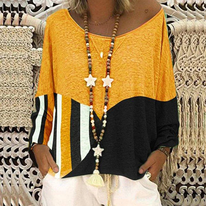 Женские топы для женщин блуза Летняя Повседневная стильная контрастная цветная