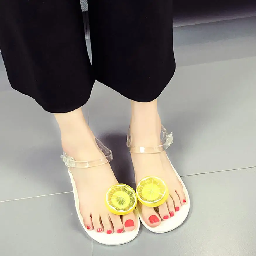 Женские шлепанцы SAGACE Летние повседневные сандалии с лимонами и фруктами пляжная