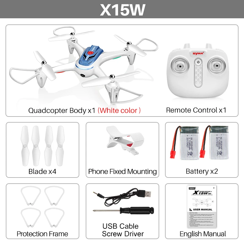 Syma X15W 4-канальный Wi-Fi FPV мобильное приложение управления Квадрокоптер с камерой