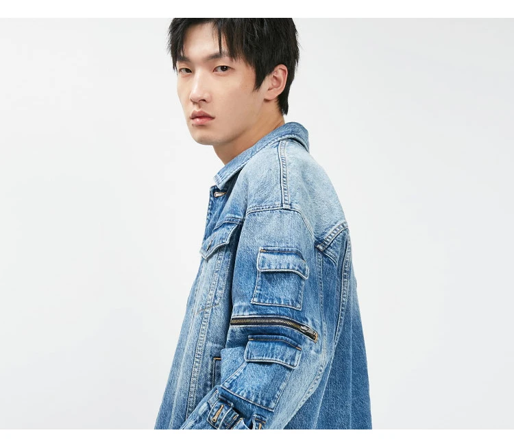 JackJones Мужская Осенняя джинсовая куртка свободного кроя модное пальто Верхняя одежда Мужская одежда 219157511