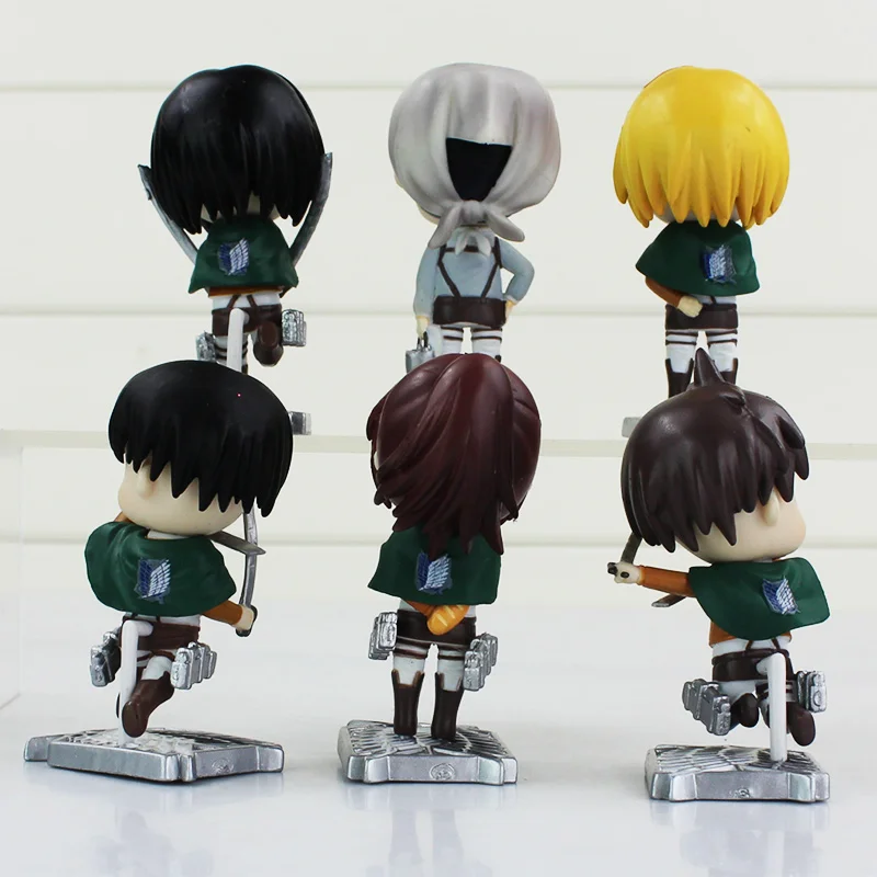Экшн фигурки из ПВХ атака на Титанов 6 шт./лот 7 5 см|attack on titan eren|attack titanfigure toy |