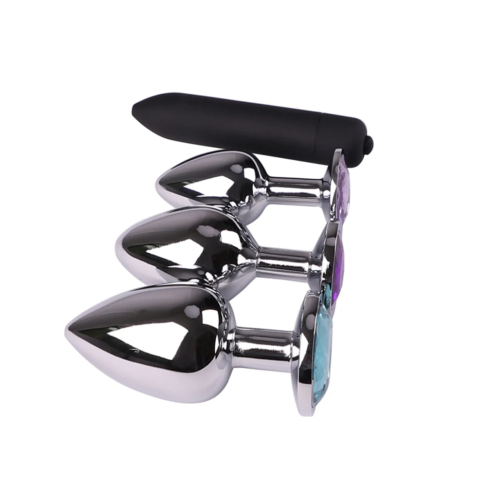 Гладкая сенсорная металлическая Анальная пробка с кристаллами ювелирное