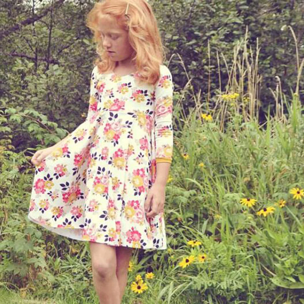 Детская одежда платья для девочек весеннее детское платье с длинными рукавами и