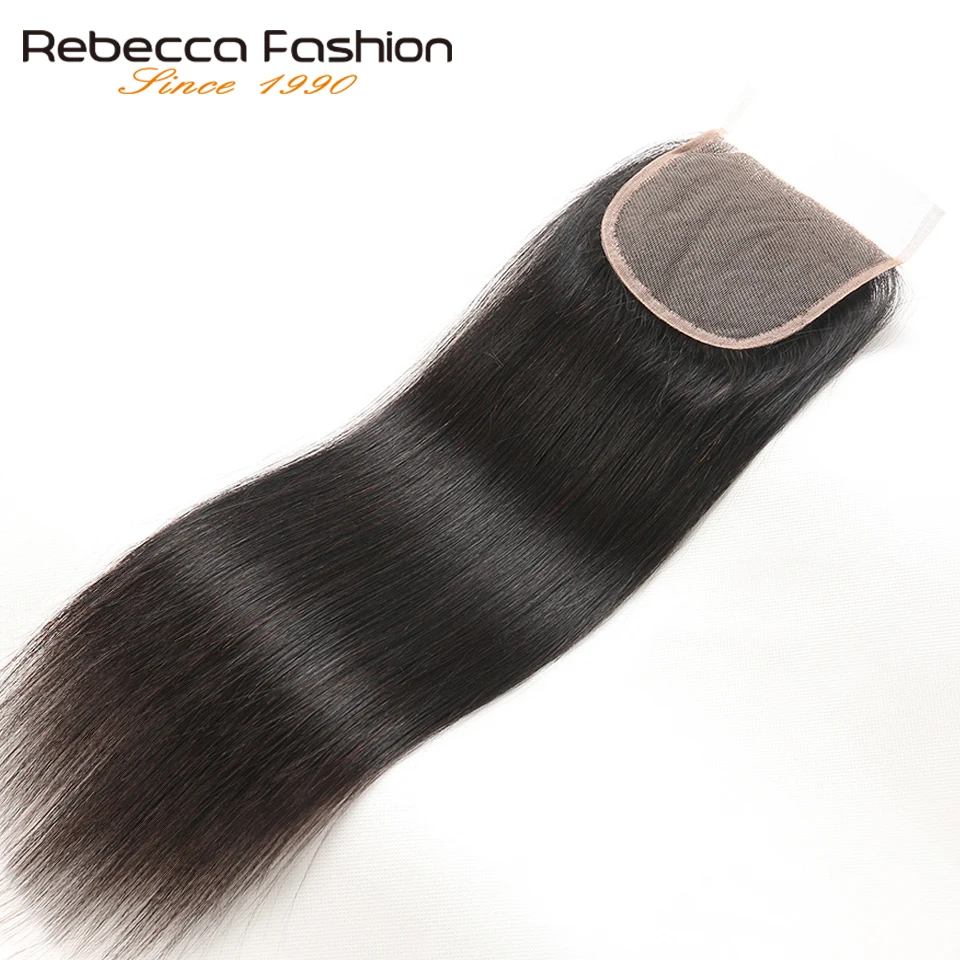 Волосы Rebecca прямые 4x4 свободные три части Remy натуральные 8-20 дюймов | Шиньоны и