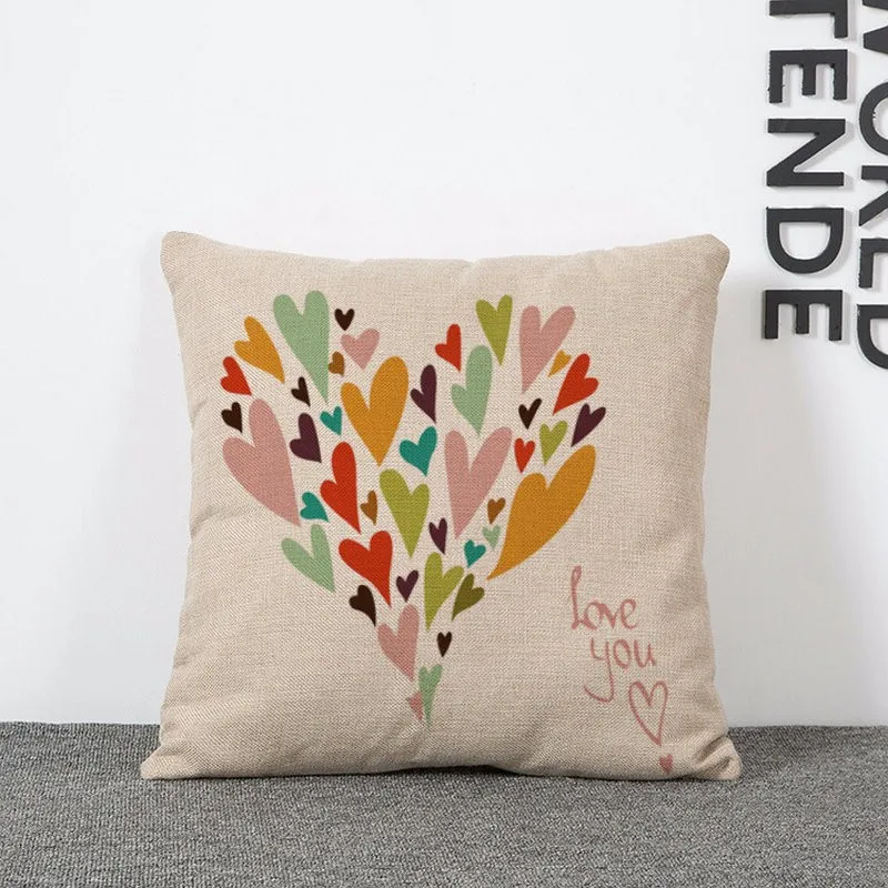 Влюбленные пары наволочки без наполнения льняные Чехлы для подушек подарок