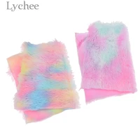 lychee life 21x29cm a4 rainbow fur fabric high ouality flocking fur synthetic leather diy sewing material for hair accessories