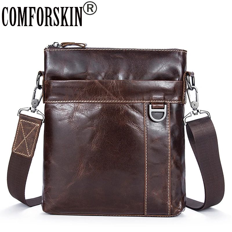 COMFORSKIN Bolsa Masculina, Новое поступление, натуральная кожа, масло, вощеная кожа, мужские сумки-мессенджеры, высокое качество, мужская кожаная сумка, распродажа