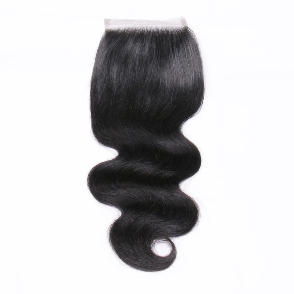 Chloe Brazilian Hair Body Wave 4x4 Remy Human Lace Closure Free Part Bleached Knots With Baby | Шиньоны и парики