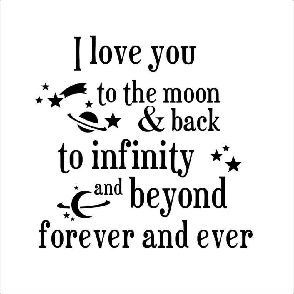 Наклейки на стену с надписью I love you to the Moon настенные наклейки 8261 домашний декор