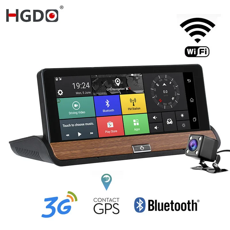 HGDO 6 86 &quotIPS Dash камера FHD 1080P Android 3G Автомобильный видеорегистратор GPS навигация