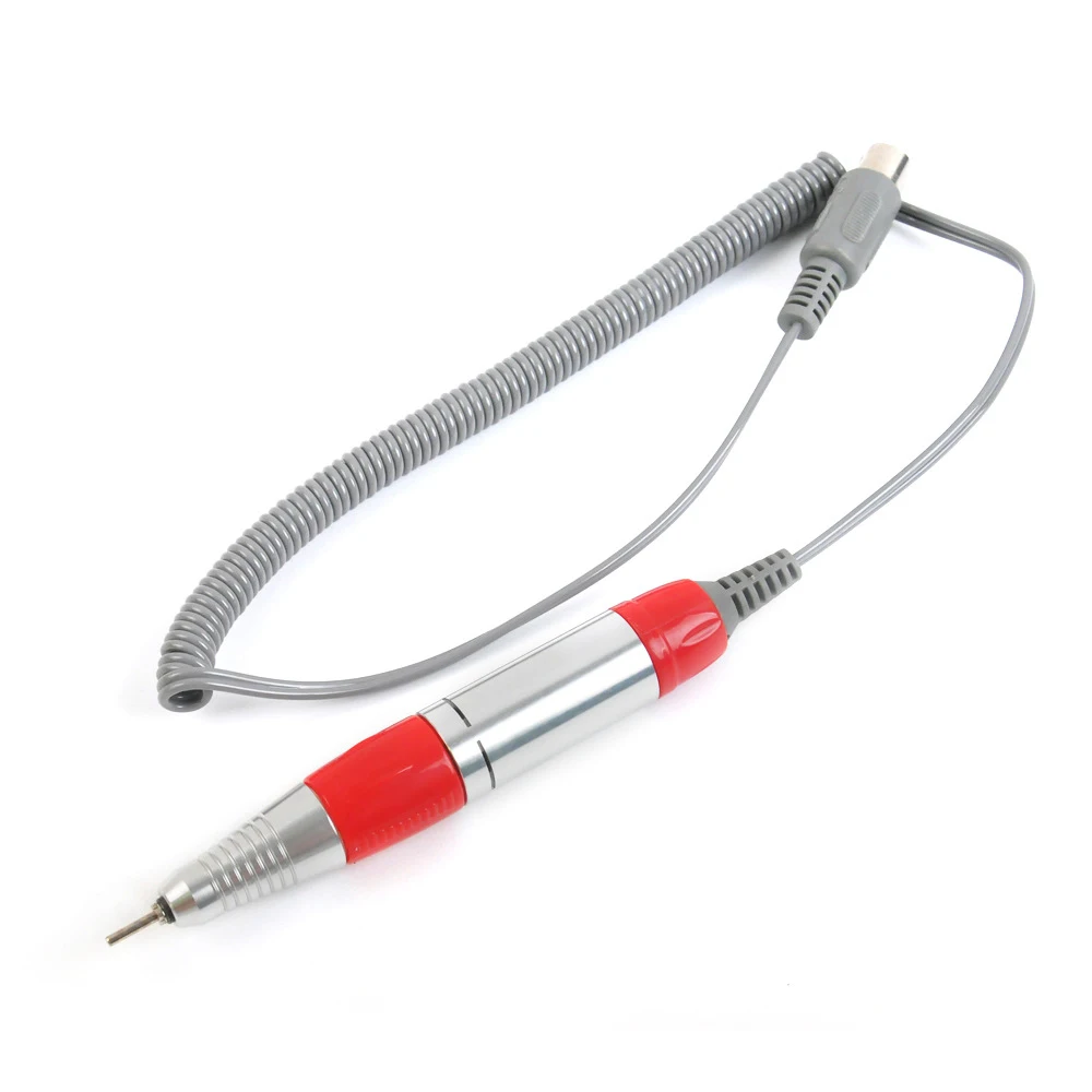 red Electric Nail Art Drill Handle Pen Gel Polish Grind Machine Handpiece Nail Manicure Pedicure Replacement Pen Handle Accessories - Color: red
