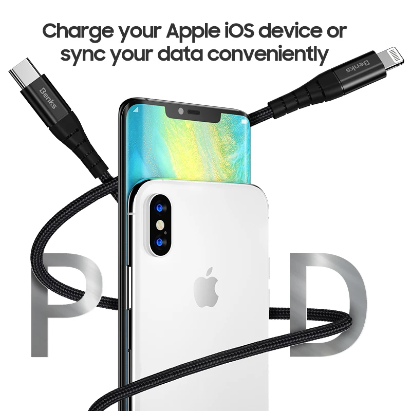 Benks M11 MFi Сертифицированный C94 USB C к Lightning Кабель PD Быстрая зарядка type шнур данных