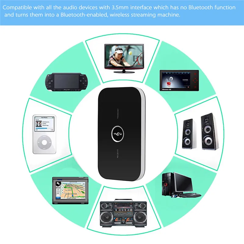 Портативный Bluetooth передатчик 2 в 1 аудиоприемник с разъемом 3 5 мм стереоадаптер A2DP