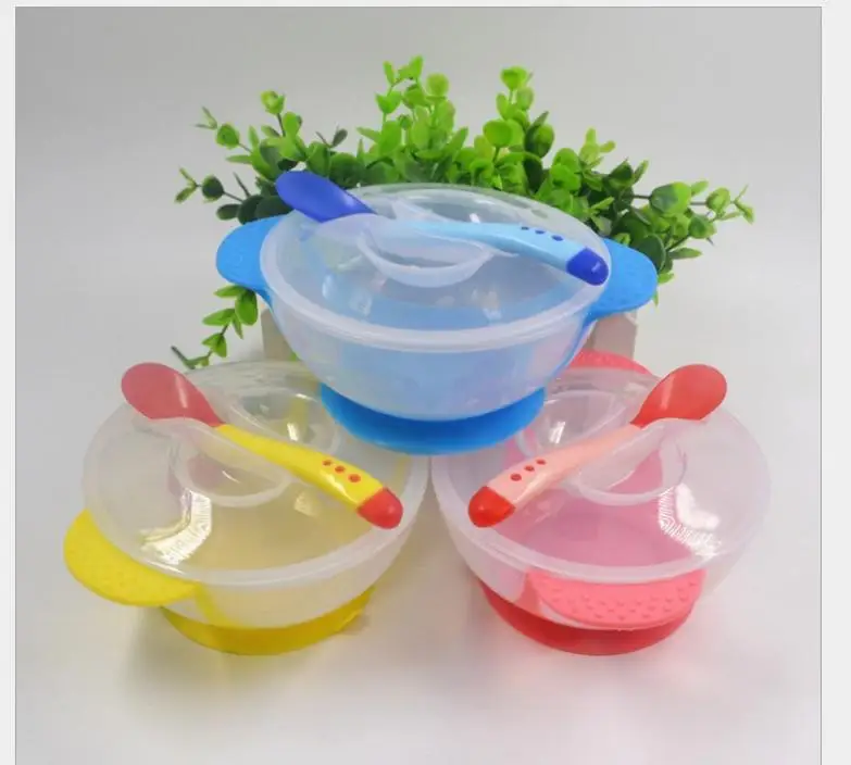 Bamboo Fiber Children's Cutlery Set Eat Home Baby Plate Baby Compartment Cartoon Rice Bowl Separated Anti-fall baby eating