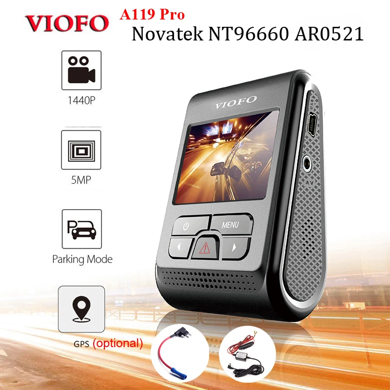 VIOFO A119 Pro Dash камера супер конденсатор 7G F1.8 Dashcam Novatek AR0521 HD 1440P Автомобильный