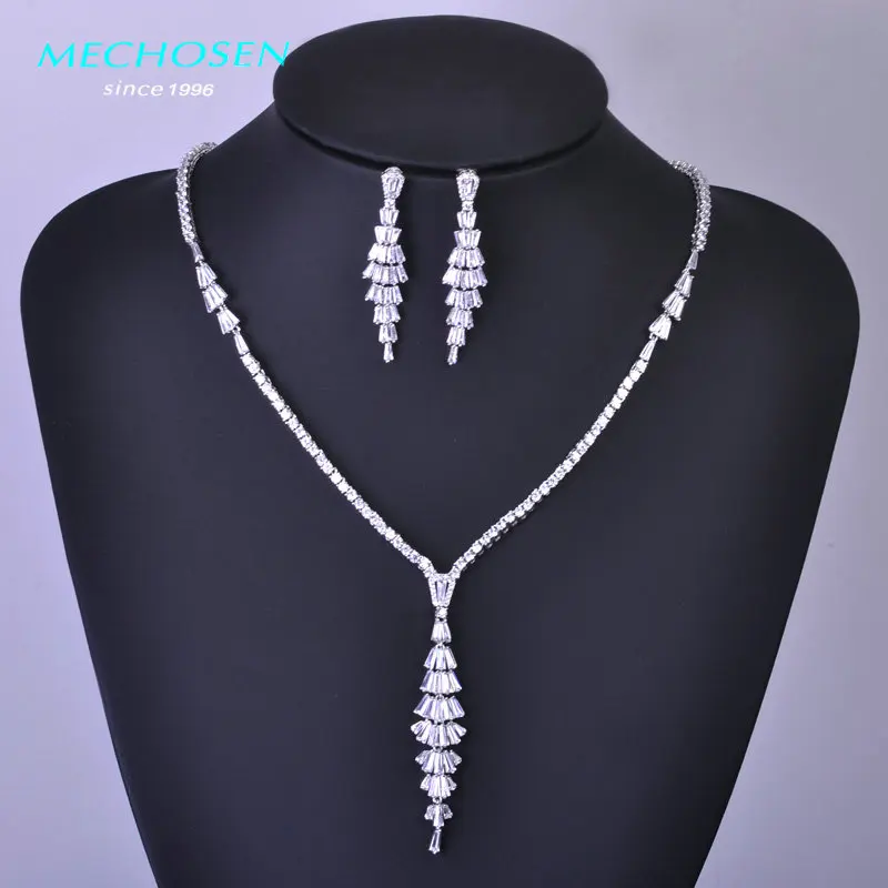 MECHOSEN потрясающие свадебные комплекты ювелирных изделий Кубический Цирконий