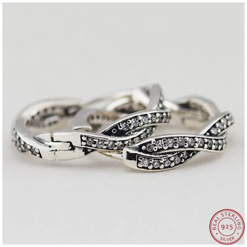 Серьги кольца женские из серебра 925 пробы с фианитом|Серьги-кольца| |