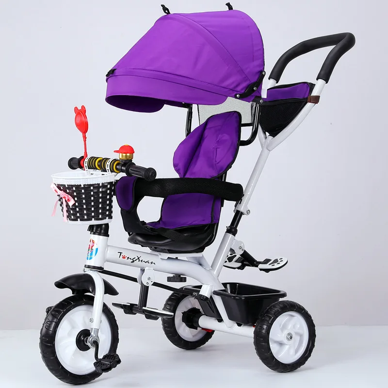 purple 2 в 1, детская трехколесная коляска с тремя колесами, детская коляска, детский трехколесный велосипед, Беговая коляска, багги - Цвет: purple