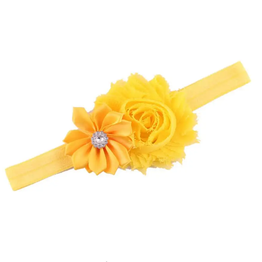 10 шт. эластичная разноцветная повязка на голову с цветами и стразами для