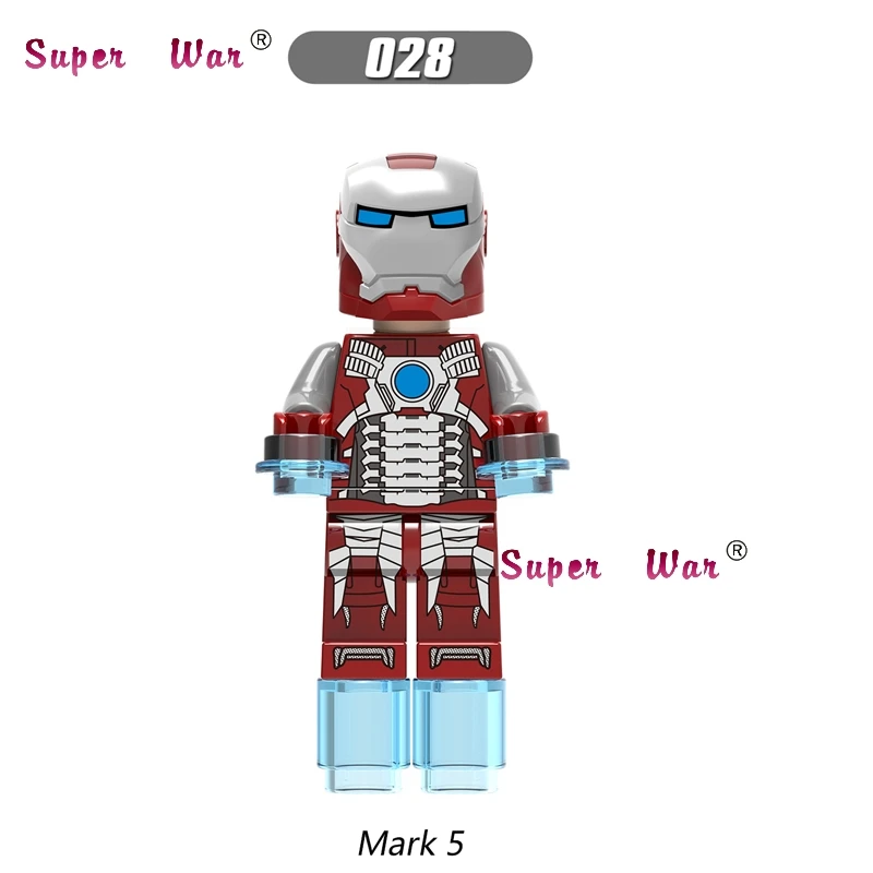 028 Один Marvel Мстители Железный человек Броня коллекционные Tony Stark военная машина строительные блоки кирпичи игрушки для детей - Цвет: 028