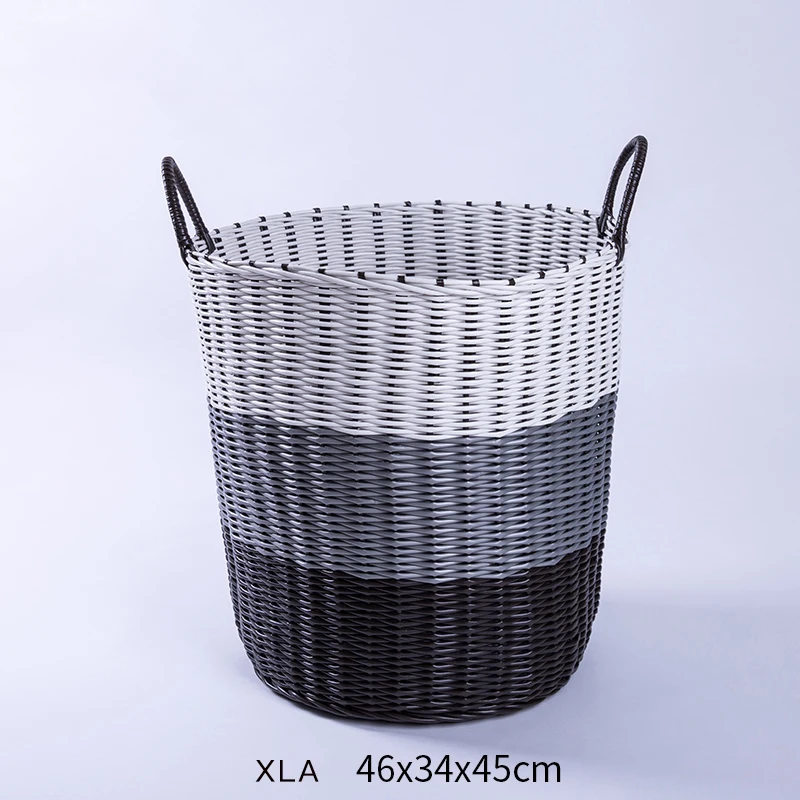 XL A 1 шт., пластиковая корзина для хранения белья из ротанга, органайзер для детских игрушек, большая корзина для грязной одежды, корзина для хранения вещей для дома - Цвет: XL A