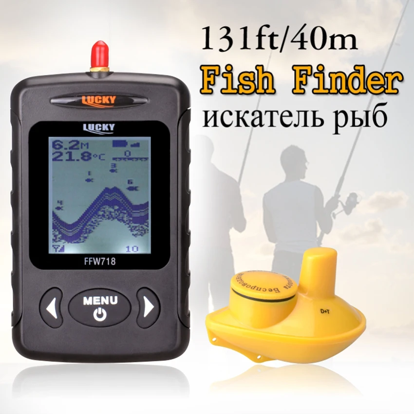 Беспроводной русский Sonar Портативный рыболокаторы сенсор эхолот сигнализации