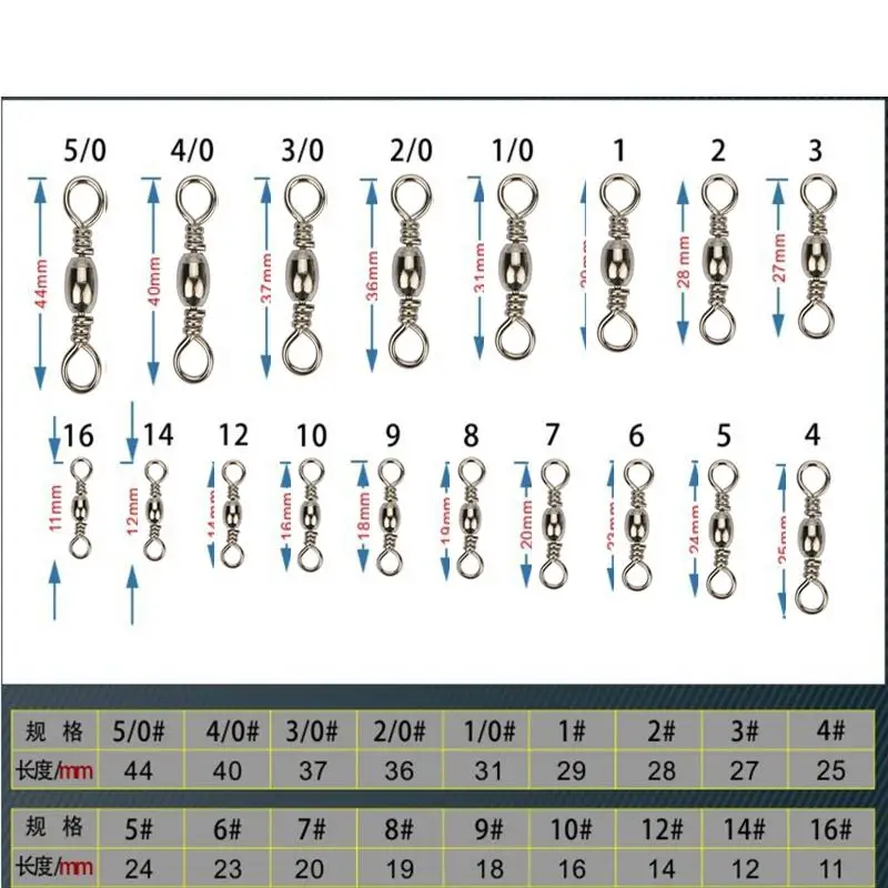 100 шт рыболовный баррель поворотный Рыболовный крючок соединитель рыболовные
