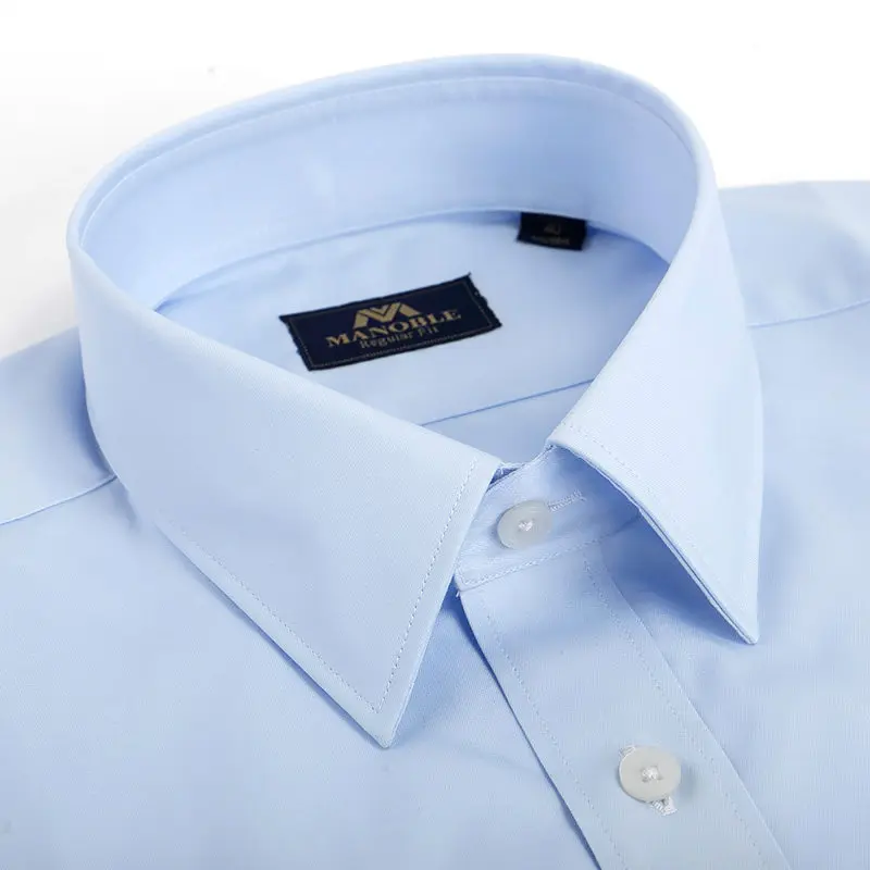 New Long Sleeves Cotton Men Dress Shirts  Solid Color Business Suits  Casual Regular Fit Cufflink Blouse
