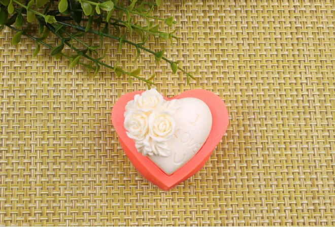 

Food Grade Silicone Chocolate Candy Fondant Candle Bake Mold Rose love ss747