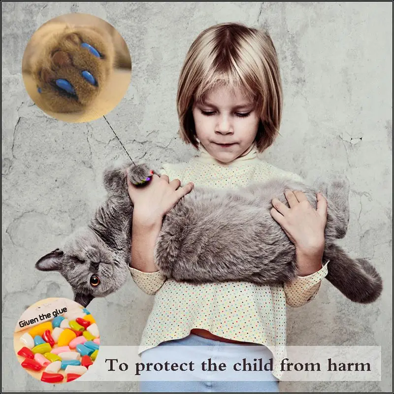 Распродажа 20 шт./лот красочные мягкие резиновые Когти для собак кошек котят