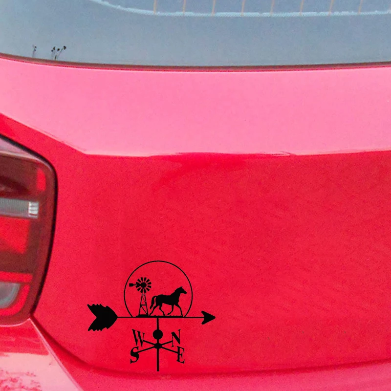 

Weathervane Horse Farm Windmill Car Truck Window Laptop Vinyl Decal Sticker Rear Window Car Sticker