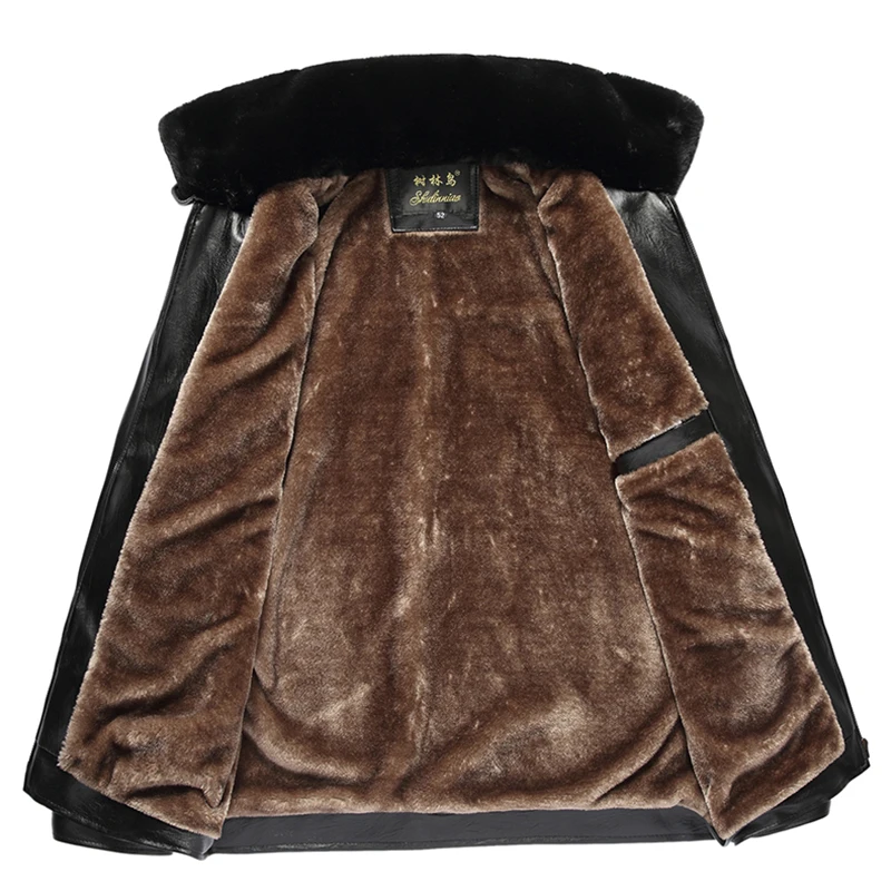 5XL 6XL Теплая Флисовая кожаная мужская куртка зимняя Толстая Повседневная