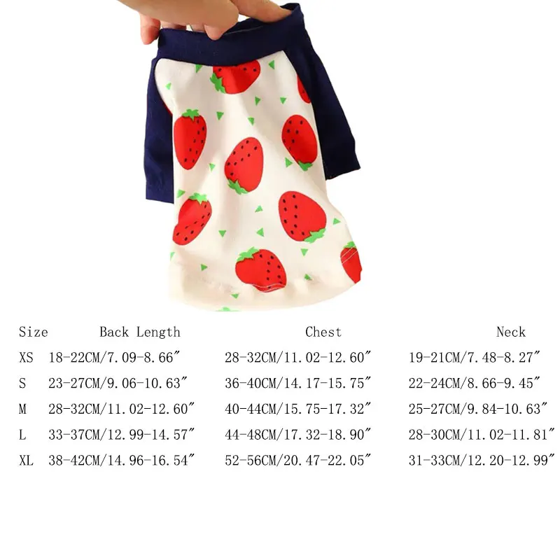 Strawberry vest Летняя переноска для собак, дышащее детское платье с рисунком фруктов для щенков и кошек, костюмы, боди для чихуахуа xs-xl DOGGYZSTYLE - Цвет: Strawberry vest