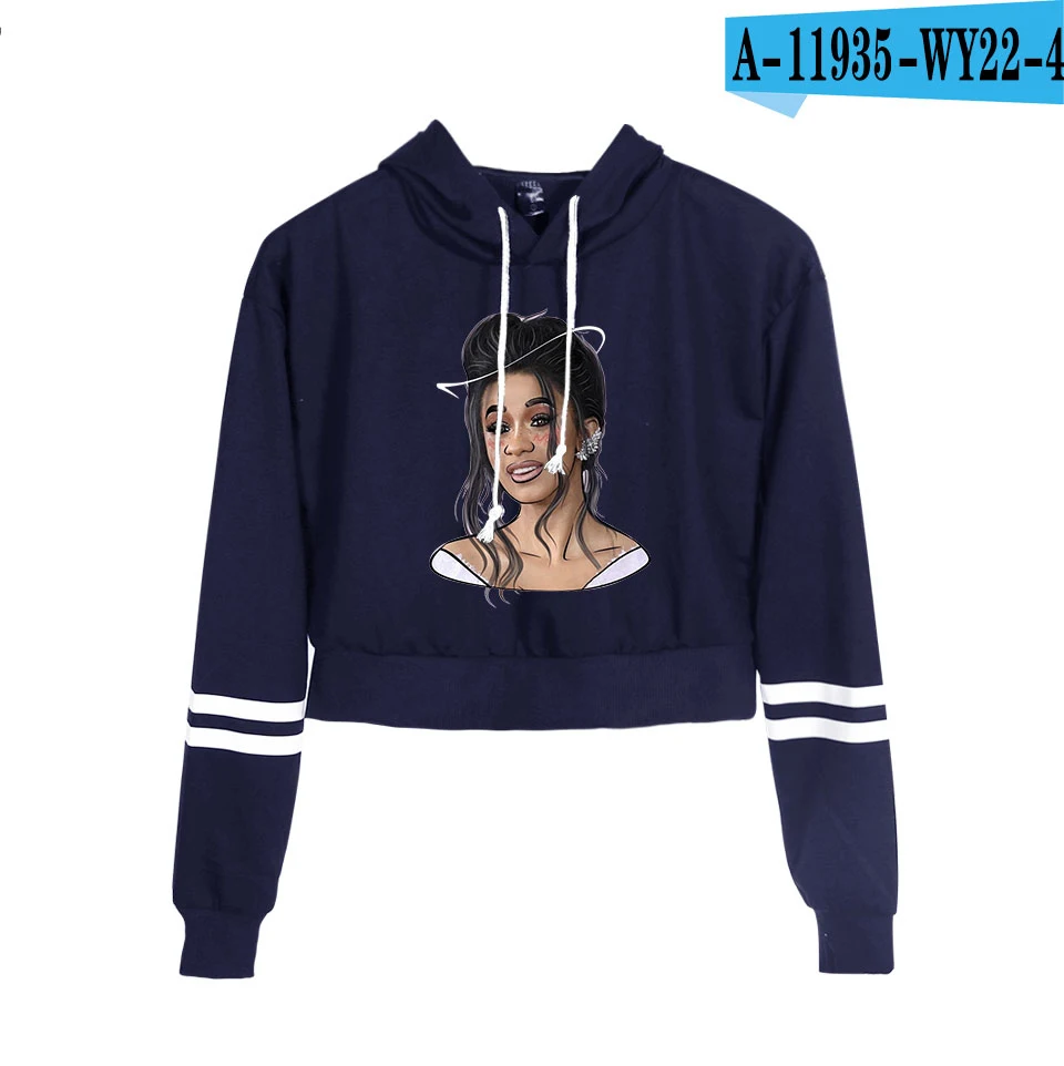 navy blue Высокое качество укороченный топ женские толстовки с капюшоном кардиган B Harajuku кофты Повседневная Толстовка с капюшоном, пуловер с капюшоном кардиган B топы белого цвета - Цвет: navy blue