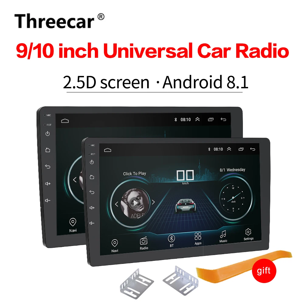 2din 2.5D HD Android 8,1 автомобильный DVD мультимедийный плеер 9/10 дюймов Универсальный Автомобильный Радио gps навигация wifi Bluetooth
