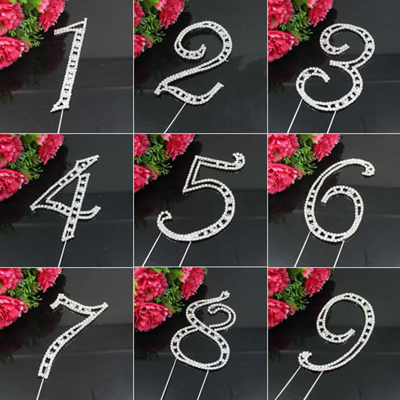 1 шт. благодарения большой кристалл страз Диамант монограмма письмо 0 9 торт