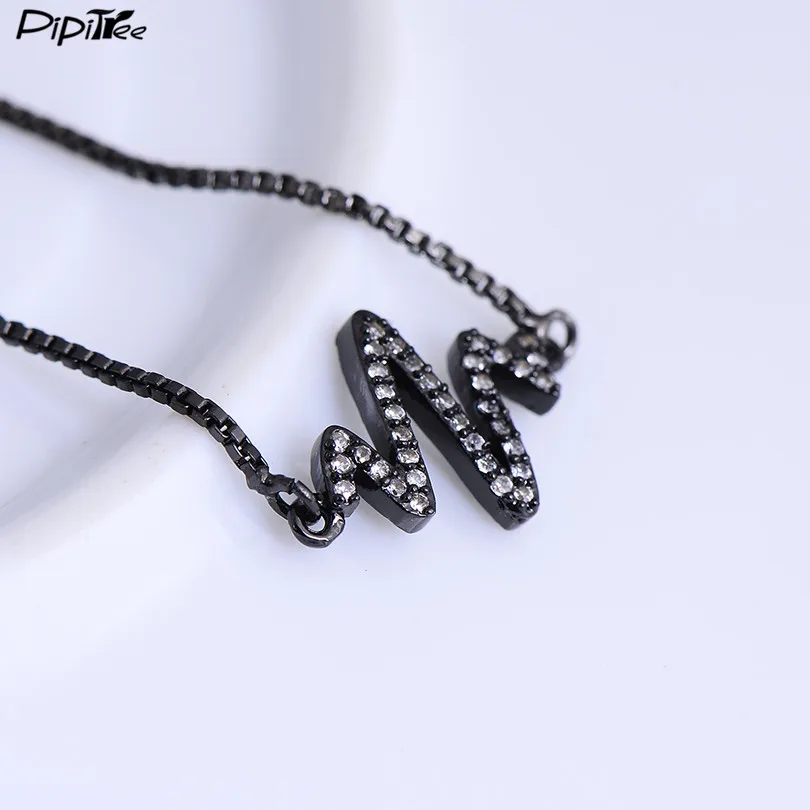 Браслет Pipitree с фианитами ПАВЕ молния электрокардиограмма классическое