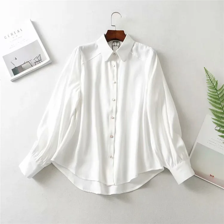 2019 Korean spring new women's fashion long sleeve lapels bright front short back shirt jacket | Женская одежда