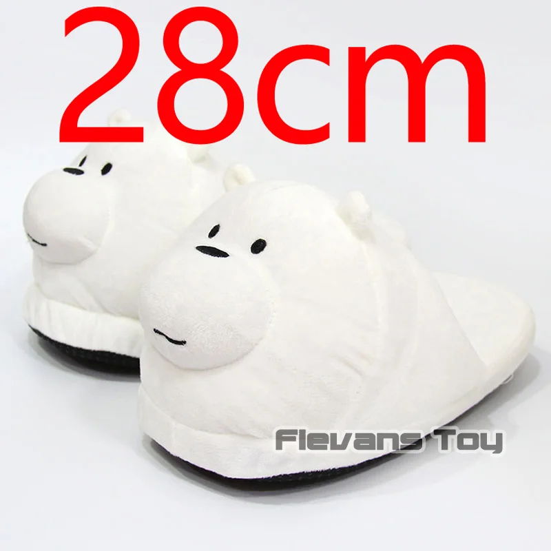 Ice Bear A Мы Голые Медведи панда гризли лед медведь ном зимние домашние плюшевые тапочки мягкая теплая обувь игрушки куклы - Цвет: Ice Bear A