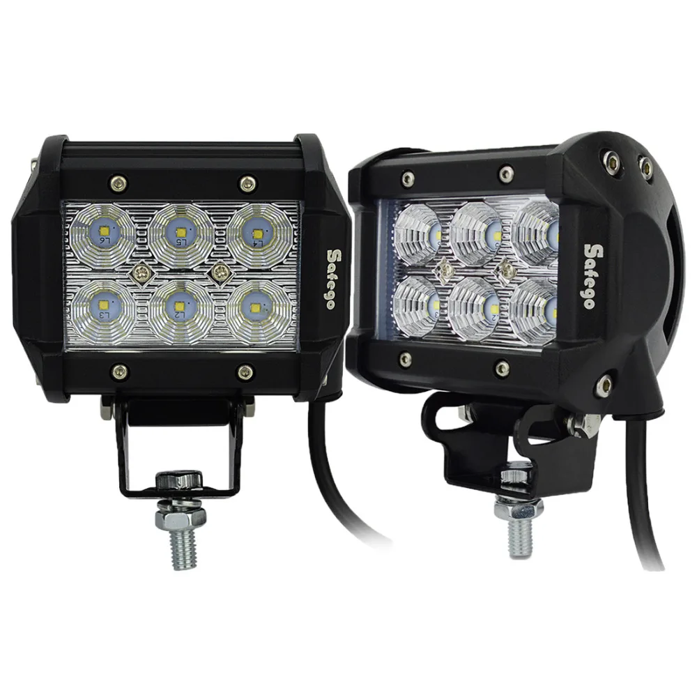 Safego 2x4 дюйма 12 в 18 Вт Светодиодная панель для работы внедорожника 4x4 ATV Лодка Led