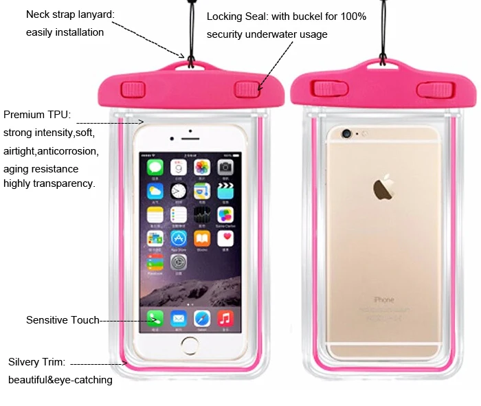 Waterproof Swimming Mobile Phone Case Bag Touch Screen Cover For iPhone 12 Pro Max 11 XR X XS Xiaomi mi 10 Lite 10T Poco x3 m3 | Мобильные