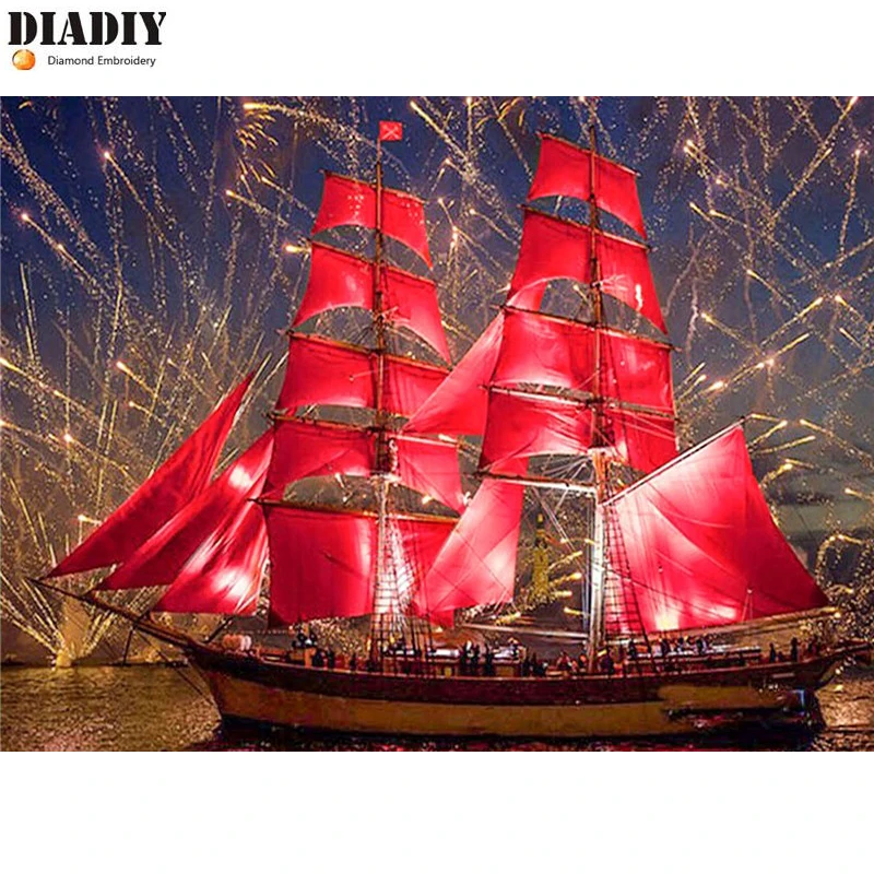 DIADIY 5d diy алмазная живопись квадратный полный куб Алмазная вышивка красный