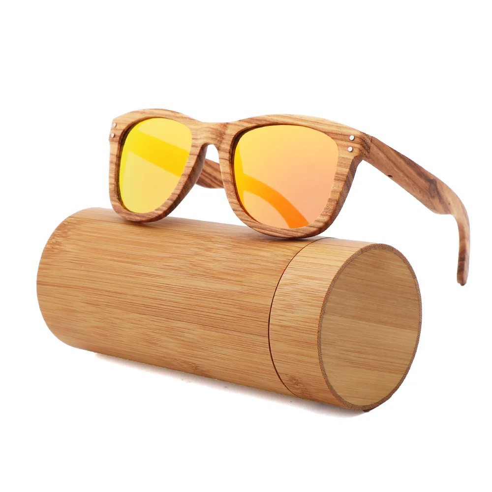 

BerWer Classic Zebra Wood Sunglasses Men Women Brand Designer Polarized UV400 Eyewear