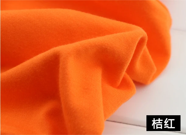 Orange 40s хлопок Двусторонняя трикотажная футболка ткань для детской одежды без флуоресцентного агента - Цвет: Orange