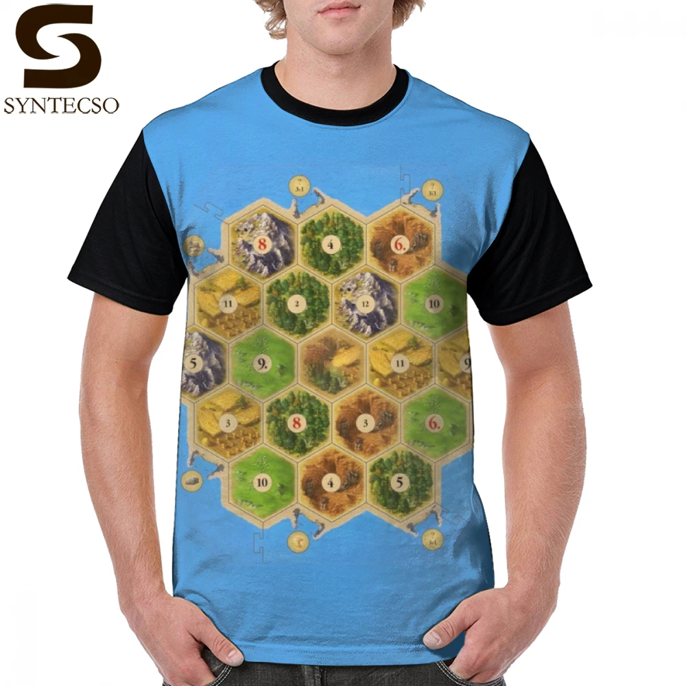 Футболка Settlers Of Catan, футболка Settlers Of Catan, летняя футболка с рисунком, 4xl, забавная Мужская футболка с короткими рукавами, 100 полиэстер, футболка с принтом