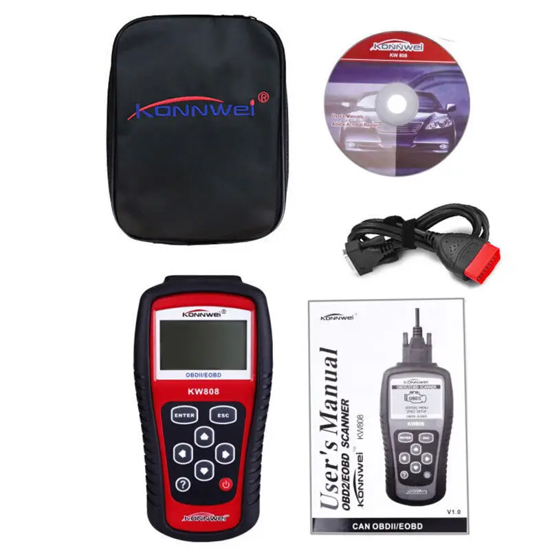 KONNWEI KW808 OBD Автомобильный сканер автомобильный диагностический с поддержкой CAN J1850