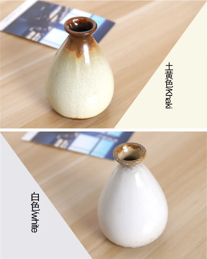 Мини ZAKKA керамика, ваза в стиле ретро, матовая, настольная, для ТВ, для шкафа, для украшения стола, многофункциональные бутылки для вина, креативная ваза для цветов, орнамент